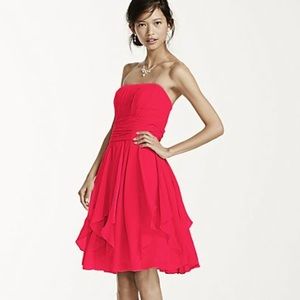 David’s Bridal Strapless Chiffon Dress